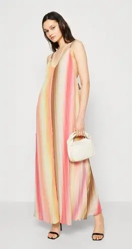 Scotch & Soda Pleated Braided Tassel Ombre Tank Maxi Dress Womens 40 US 8