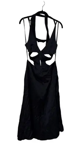 For Love & Lemons Black Yuri Cutout Midi Cocktail Dress Size Medium