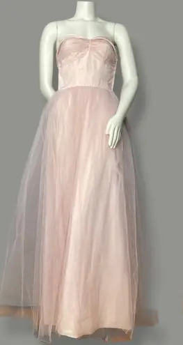 Vintage Prom Dress Strapless Wounded Bird Pink Tulle Susie Q Halloween Costume Size XXS