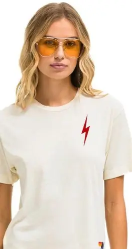 Aviator Nation Cream Tee with Red Graphic