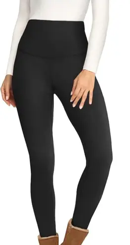 FLINXE Sz M Fleece Lined Black Tights High Waisted Thick Leggings Stretch Size M
