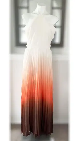 Rachel Roy Cut Out Zippered Pleated Ombré Maxi Dress Size 14 New w/Tag MSRP $169