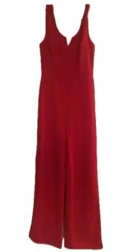 Trixxi  Clothing Company NWT Red Split Neck Sleeveless Wide Leg Jumpsuit S