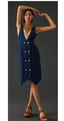 Pilcro by Anthropologie Denim Vest Midi Dress Size US/10