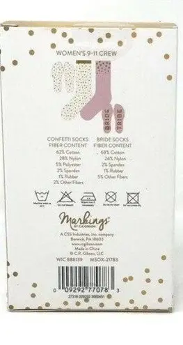 New Bride Tribe Crew Socks 2 Pair sz 9