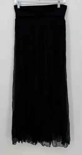 Matty M Black Foldover Long Skirt Stretchy Size Small