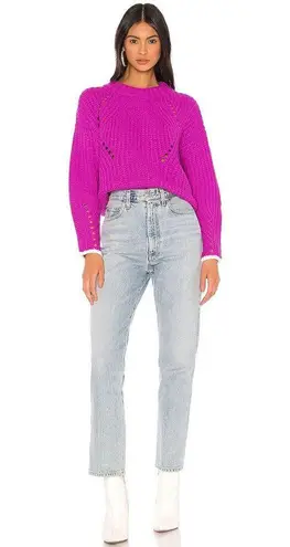 John + Jenn  by Line (Revolve brand) Mylo Rib Crewneck Sweater in Pink Cadillac