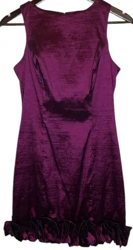 Jessica McClintock Vintage Taffeta Mini Shift Dress with Ruffle Hem