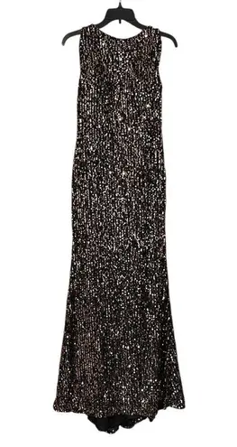 Mac Duggal Bronze Cowl Back Boat Neck Sequined Evening Gown 26331 Size 2 NEW