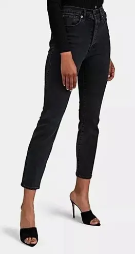 3x1 Jeans Women 24 Washed Black Denim Maddox Claudia Slim Straight Leg Cropped