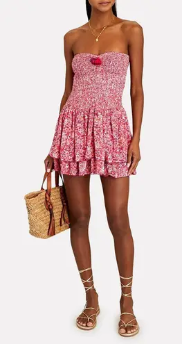 Poupette St. Barth Triny Smocked Bandeau Mini Dress