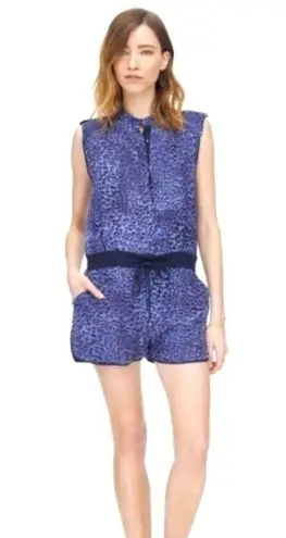 Rebecca Taylor Leo Fever Animal Print Silk Romper 2