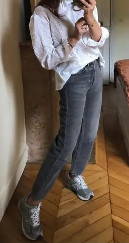 Rouje Paris Marais High Waisted Straight Leg Jean Black Vintage Wash 26