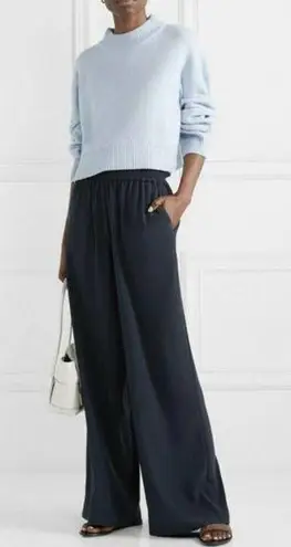 CO Medium Stretch Crepe Wide Leg Pants Navy New $650 Blue