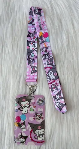Kuromi lanyard with Id/ card holder Purple