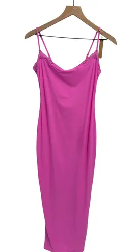 SKIMS Fits Everybody Long Sleep Dress Large Neon Orchid NWT Defective