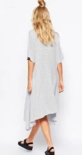 Monki ASOS Midi Dress S Stripe Lounge Asymmetrical Comfortable Easy Relaxed Home