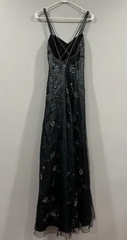 Matini Y2K Black Ombre Beaded Deadstock Prom Dress Size 12