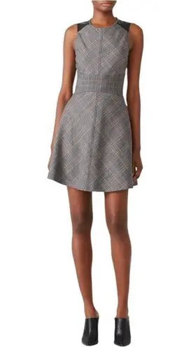 Derek Lam 10 Crosby Grey Plaid Corset Waist Dress size 14 Fit & Flare Sleeveless Gray