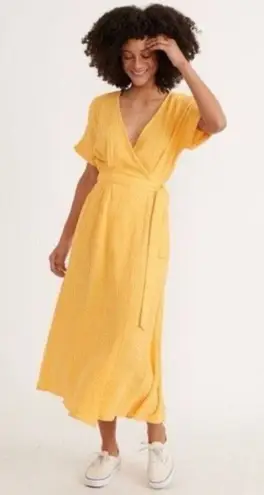 Marine layer Womens Size S Valencia Wrap Dress Yellow