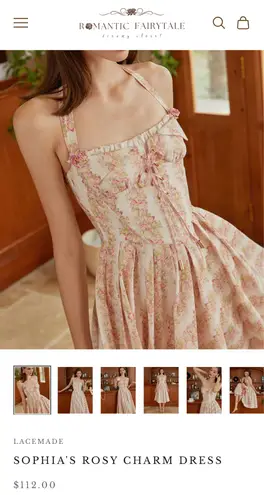 Romantic Fairytale Sophia’s Rosy Charm Dress XS Pink