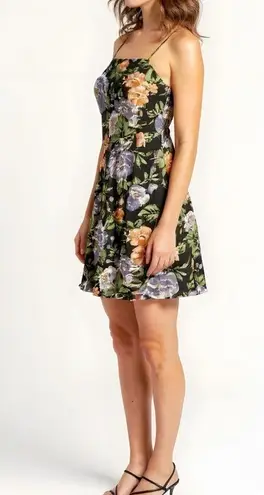 Farm Rio Capri Floral Sleeveless Mini Dress, Black, XS