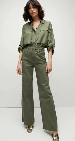Veronica Beard Taylor relaxed wide leg high rise jeans size 32