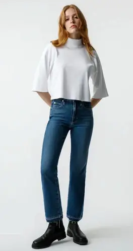 AMO Women's Bella Crop Jeans In Crush Size 28 NWT Blue