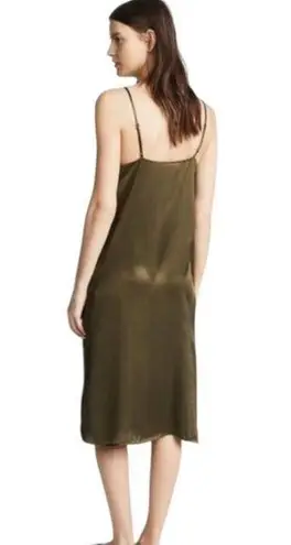 ANINE BING NWT Silk Gemma Slip Dress Olive Green Size XS