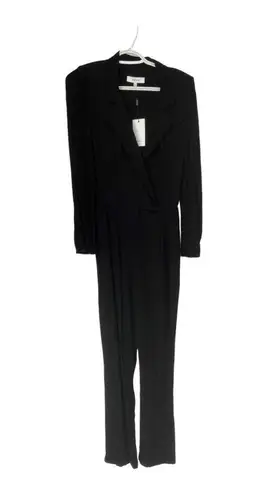 Reiss Selena Black Straight Leg Long Sleeve Crepe Blazer Jumpsuit Size 4 NWT
