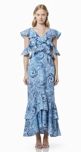 Elliatt Snow Printed Linen Gown Blue Floral