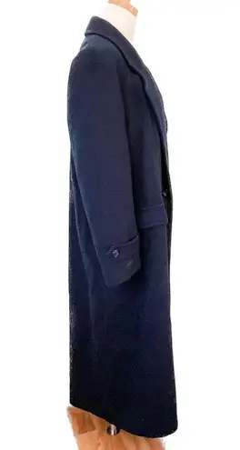 Evan Picone Vintage 100% wool double breasted navy blue overcoat size large L