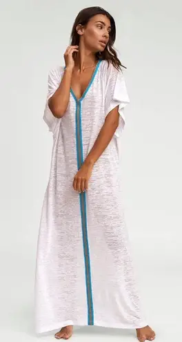 pitusa • Inca Abaya maxi dress White kaftan cover up caftan embroidered Size L