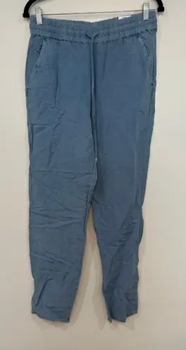 J. McLaughlin  Sunny Pant Small NWT $158 Linen Drawstring Pull On Chambray Blue