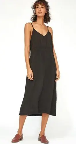 Lacausa  Alma Midi Slip Dress In Tar / Black Size XS X-Small