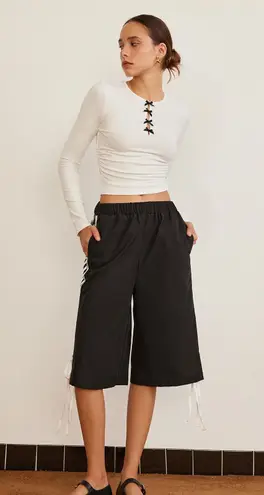 Commense Bow Detail Casual Girly Everyday Long Sleeve T