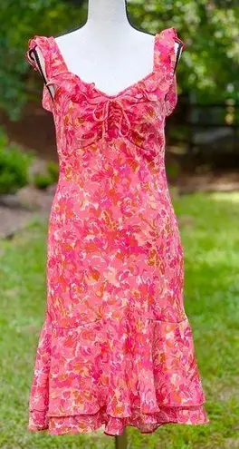 Dressbarn Petites dresses | high low Ruffle Slip dress | Size 4P Pink