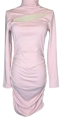 Simmi London Ruched Cut Out Slashed Mini Bodycon Dress Pink size 8