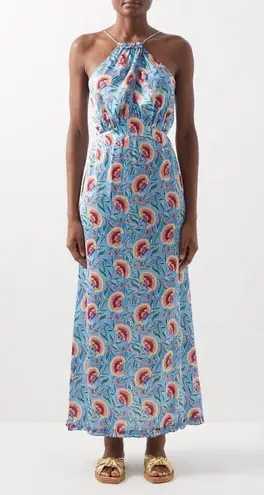 đź’•PACO RABANNEđź’• Floral Halterneck Maxi Dress Blue Indian Flower Print EU 46 NWT Size undefined