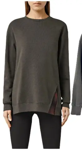 AllSaints All Saints Solo Check Sweatshirt Crewneck Flannel Green Women's Small