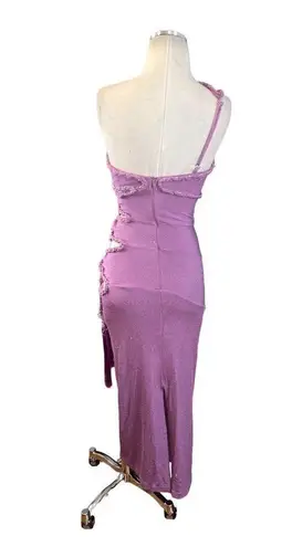 PatBO Cut Out Maxi Dress in Orchid 38 6 New Womens Bodycon Midi Crystals Pink