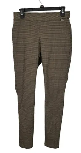 Tommy Hilfiger  Brown Multi Plaid Pull-On Skinny Pants 8 Cropped Wide Waistband