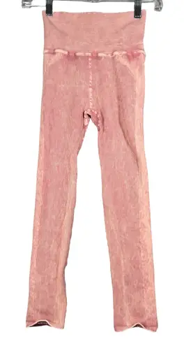 Free People Movement Ribbed Pink Leggings Womens M/L High Waist Y2K Balletcore Size M