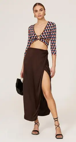 Ronny Kobo Sz XS Orange Blue sweater Geometric Print V