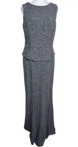 Scott McClintock Gray and Silver Formal Dress Size 10 Wedding Guest Dress