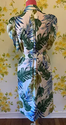 OVI Tropical Print Belted Shirt Dress Size S