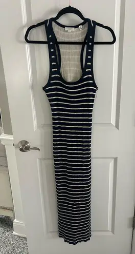 ALC Frank A.L.C. Iris Stripe Knit Midi Striped Dress Blue/White