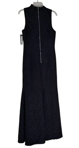 Betsy and Adam NWT V Neck Choker Glitter Long Dress Gown Black Size 12