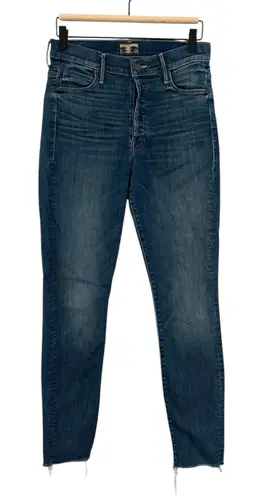 MOTHER The Stunner Ankle Fray Whatcha Got Cookin' Jeans Button Fly Size 27 Blue