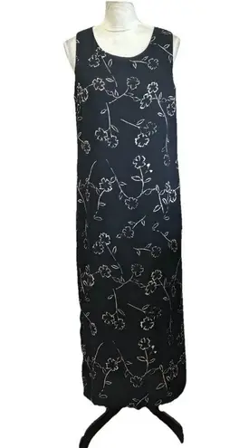 Jennifer Moore Vintage Maxi Long Dress Floral Print Sleeveless Sz 6 Side Slit